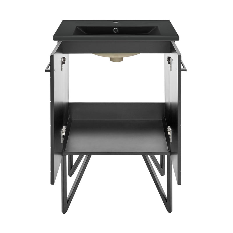 Annecy 24 in. Phantom Black Bathroom Vanity With Black Ceramic Sink Top