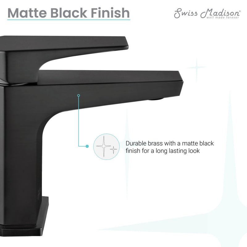 Voltaire Single Hole, Single-Handle, Bathroom Faucet in Matte Black