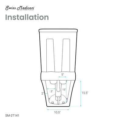 Nadar Two-Piece Square Toilet Dual-Flush 1.1/1.6 gpf