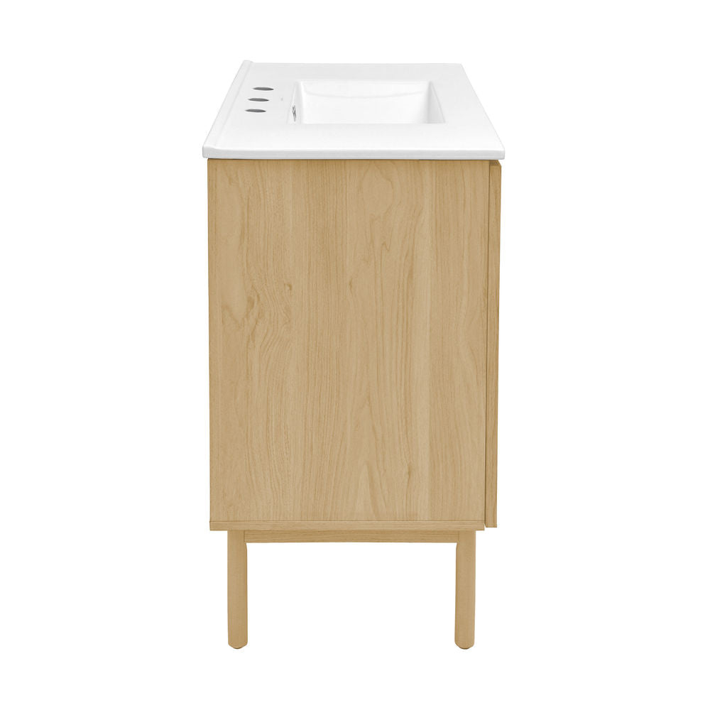 Classe 36" Freestanding Bathroom Vanity in Natural Oak with 3-Hole Widespread Sink Top