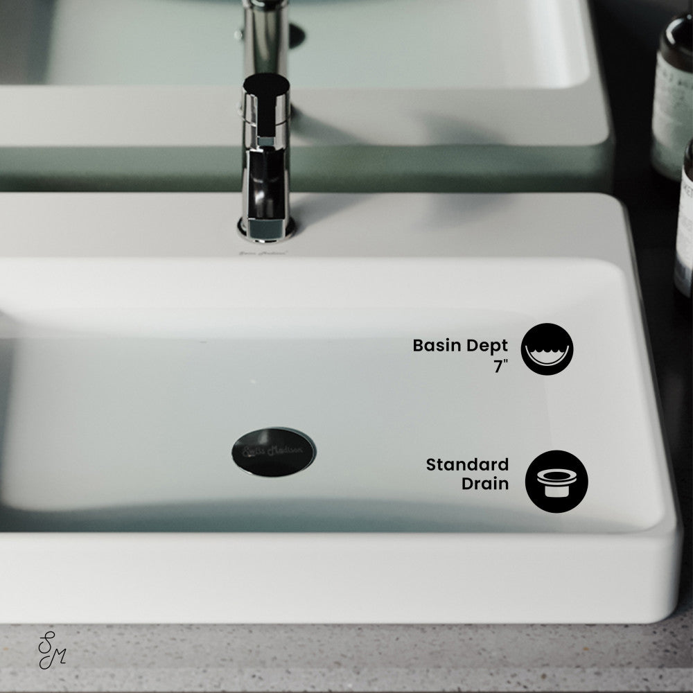 Carre Large Rectangle Vessel Sink
