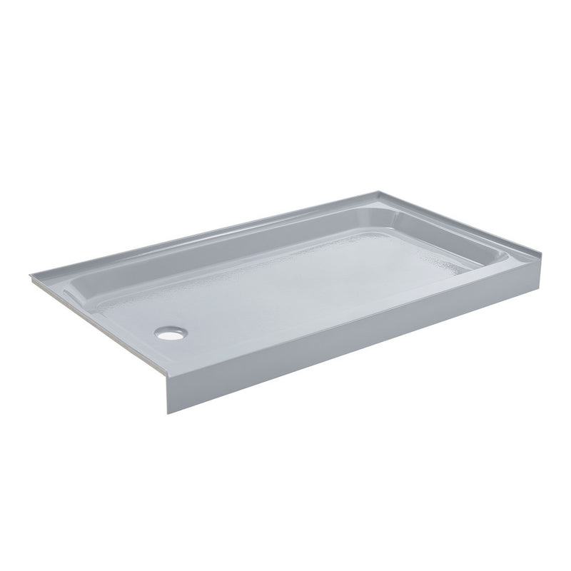 Voltaire 60" x 32" Single-Threshold, Left-Hand Drain, Shower Base in Grey