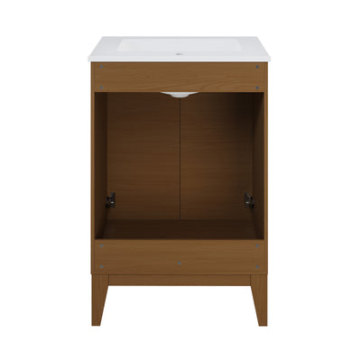 Cascade 24 '' Bathroom Vanity in Brown Oak