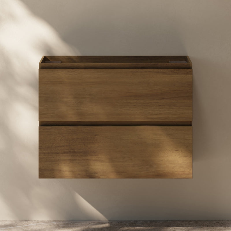 Liberte 30" Wall-Mounted Bathroom Vanity Cabinet without Top in Brown Oak