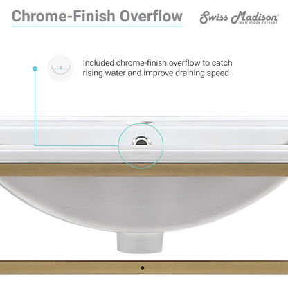 36-inch wall-mount bathroom vanity with gold metal frame and open storage shelf.