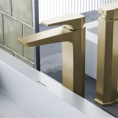 Voltaire Single Hole, Single-Handle, High Arc Bathroom Faucet in Brushed Gold