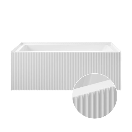 Lafayette 60 x 32 Skirted Left Drain Soaking Apron Bathtub in Glossy White with Integrated Overflow and Drain