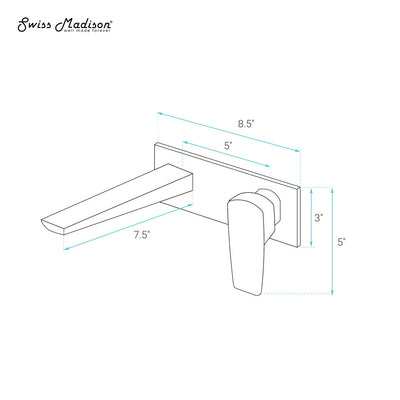 Monaco Single-Handle, Wall-Mount, Bathroom Faucet in Brushed Nickel