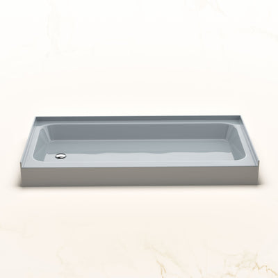 Voltaire 60 x 30 Shower Pan Base with Left Drain in Glossy Gray