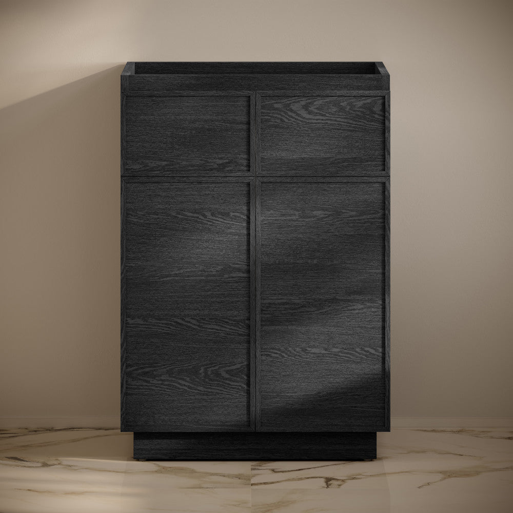 St. Tropez 24" Freestanding Bathroom Vanity Cabinet without Top in Black Oak