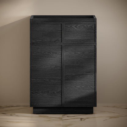 St. Tropez 24" Freestanding Bathroom Vanity Cabinet without Top in Black Oak