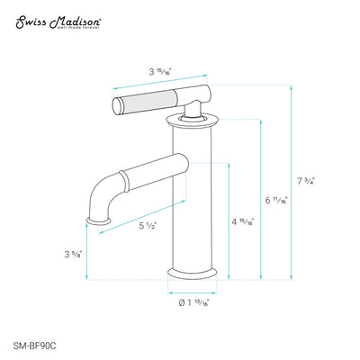 Avallon Single Hole, Single-Handle Sleek, Bathroom Faucet in Chrome