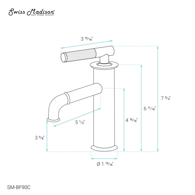 Avallon Single Hole, Single-Handle Sleek, Bathroom Faucet in Chrome