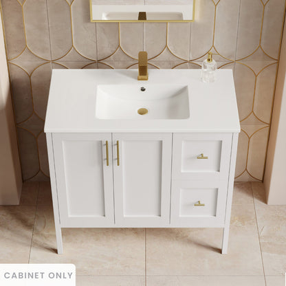 Forme 36" Modular Freestanding Bathroom Vanity Cabinet without Top in White
