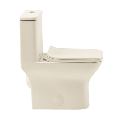 Carre One Piece Square Toilet Dual Flush 1.1/1.6 gpf in Bisque