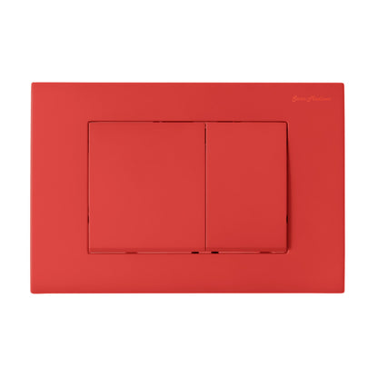 Concorde Wall Mount Dual Flush Actuator Plate with Square Push Buttons in Matte Red