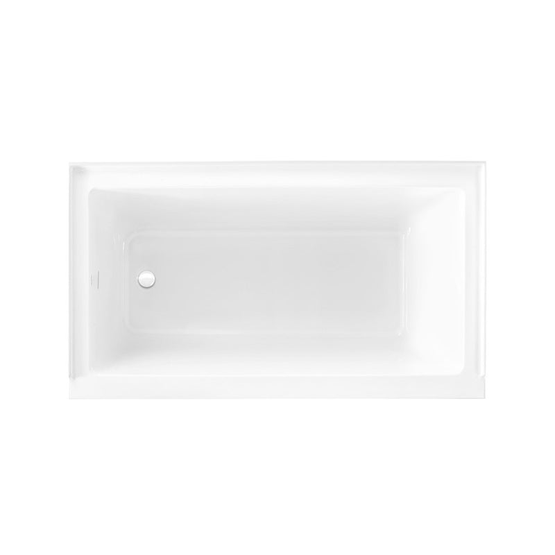Voltaire 60 x 30 Left Drain Soaking Alcove Bathtub in Glossy White with Integrated Overflow, Drain Included