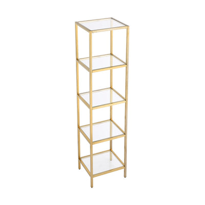 Pierre 16"x65"x14" Freestanding Linen Cabinet in Brushed Gold