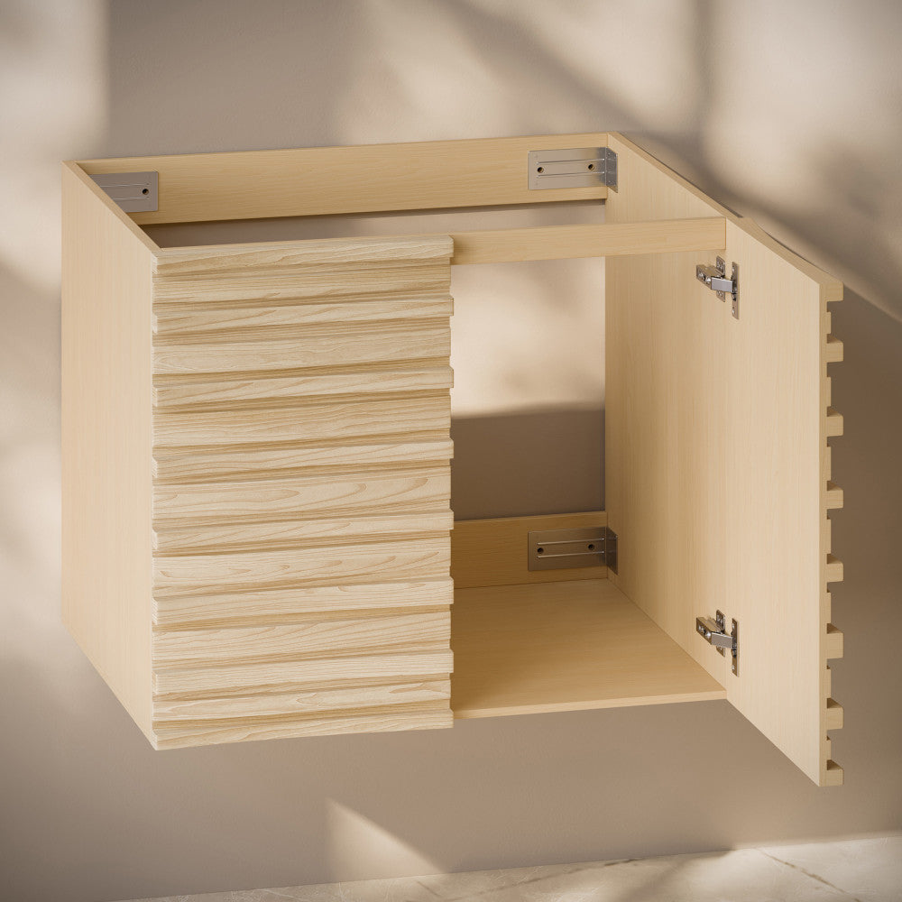 Cascade 30" Wall-Mounted Bathroom Vanity Cabinet without Top in Natural Oak