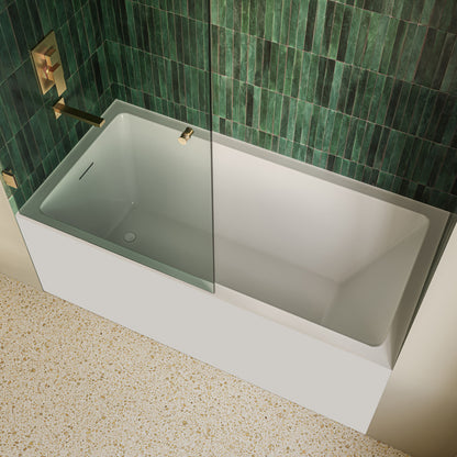 Voltaire 60 x 36 Skirted Left Drain Soaking Apron Bathtub in Glossy White with Integrated Overflow, Drain Included