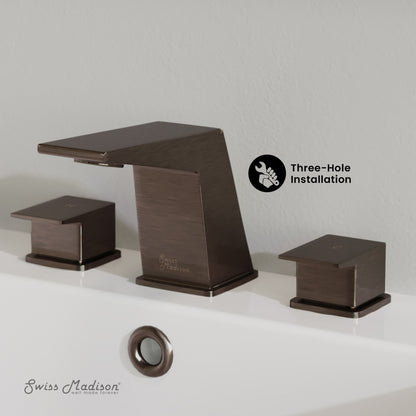 Carre 8 in. Widespread, 2-Handle, Bathroom Faucet in Oil Rubbed Bronze