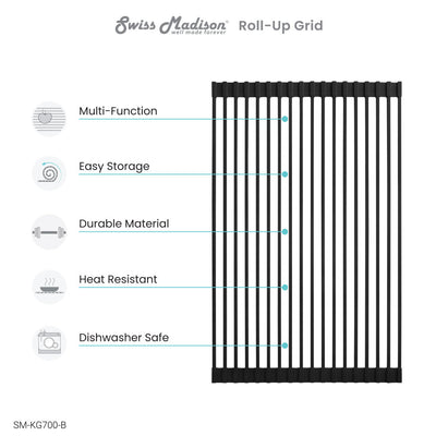 20 x 12 " Kitchen Sink Grid, Black