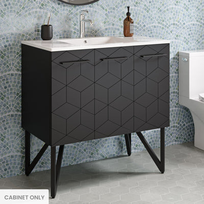 Annecy 36" Bathroom Vanity in Phantom Black - Cabinet Only