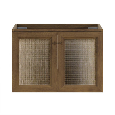 Classe 30" Wall-Mounted Bathroom Vanity in Brown Oak without Sink Top