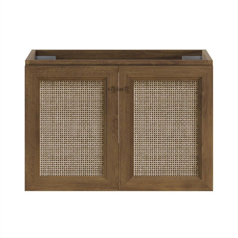 Classe 30" Wall-Mounted Bathroom Vanity in Brown Oak without Sink Top