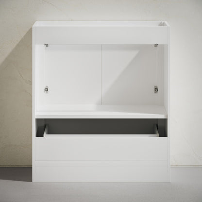 Virage 30" Freestanding Bathroom Vanity in White without Sink Top