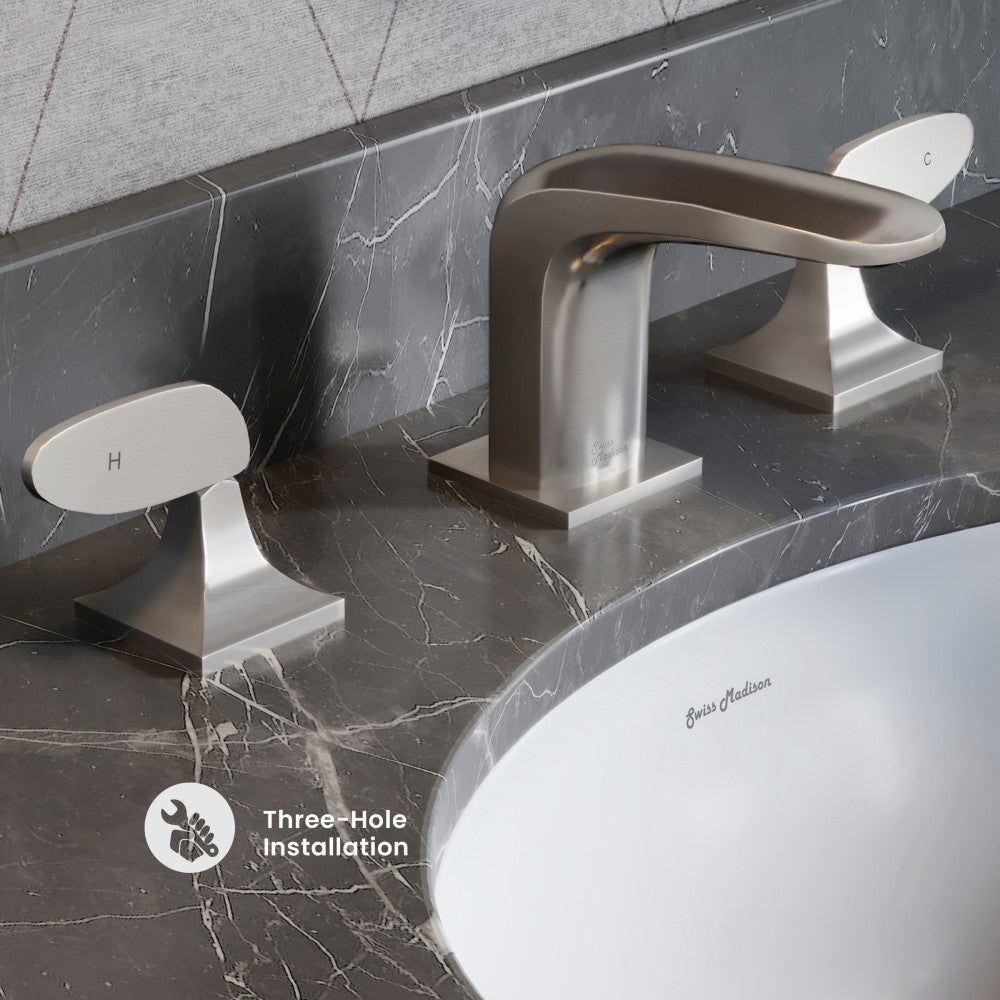 Chateau 8 in. Widespread, 2-Handle, Bathroom Faucet in Brushed Nickel