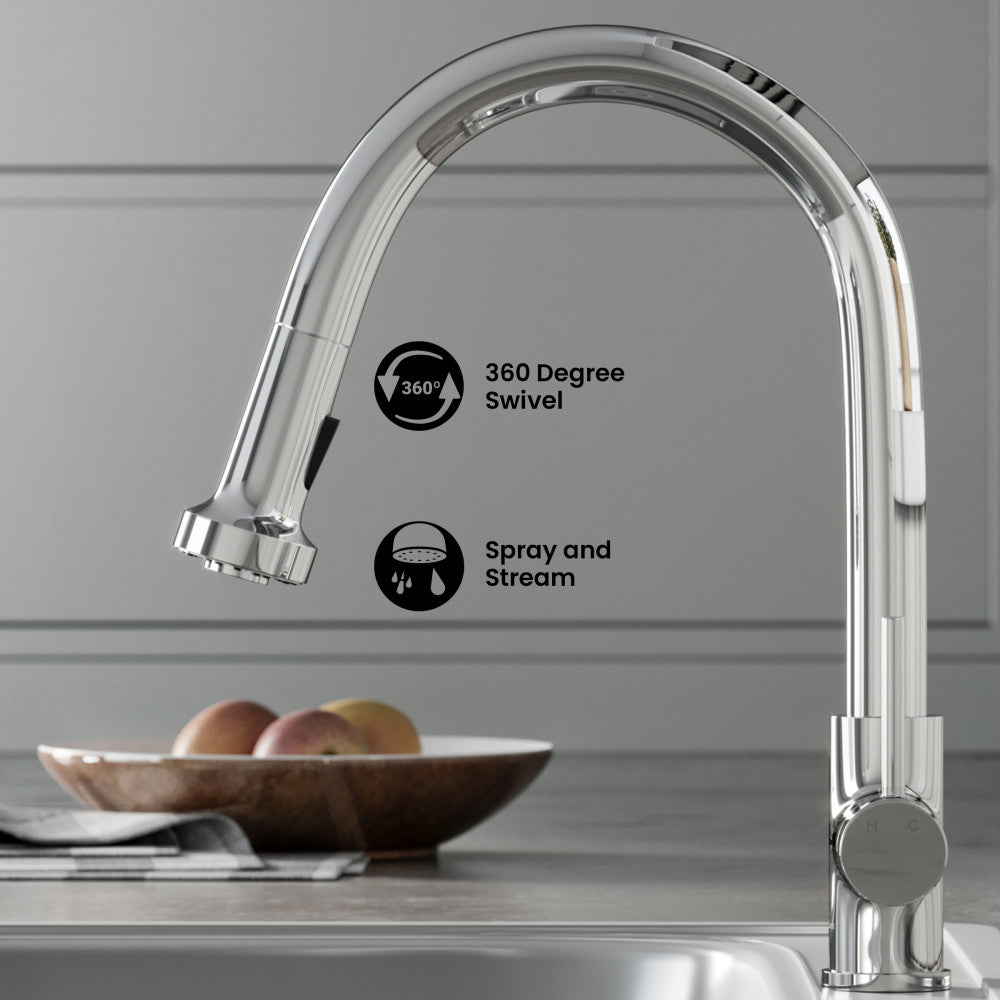 Nouvet Single Handle, Pull-Down Kitchen Faucet in Chrome
