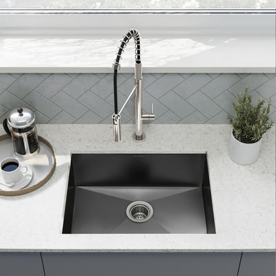 Tourner 27 x 19 Stainless Steel, Single Basin, Undermount Kitchen Sink in Black