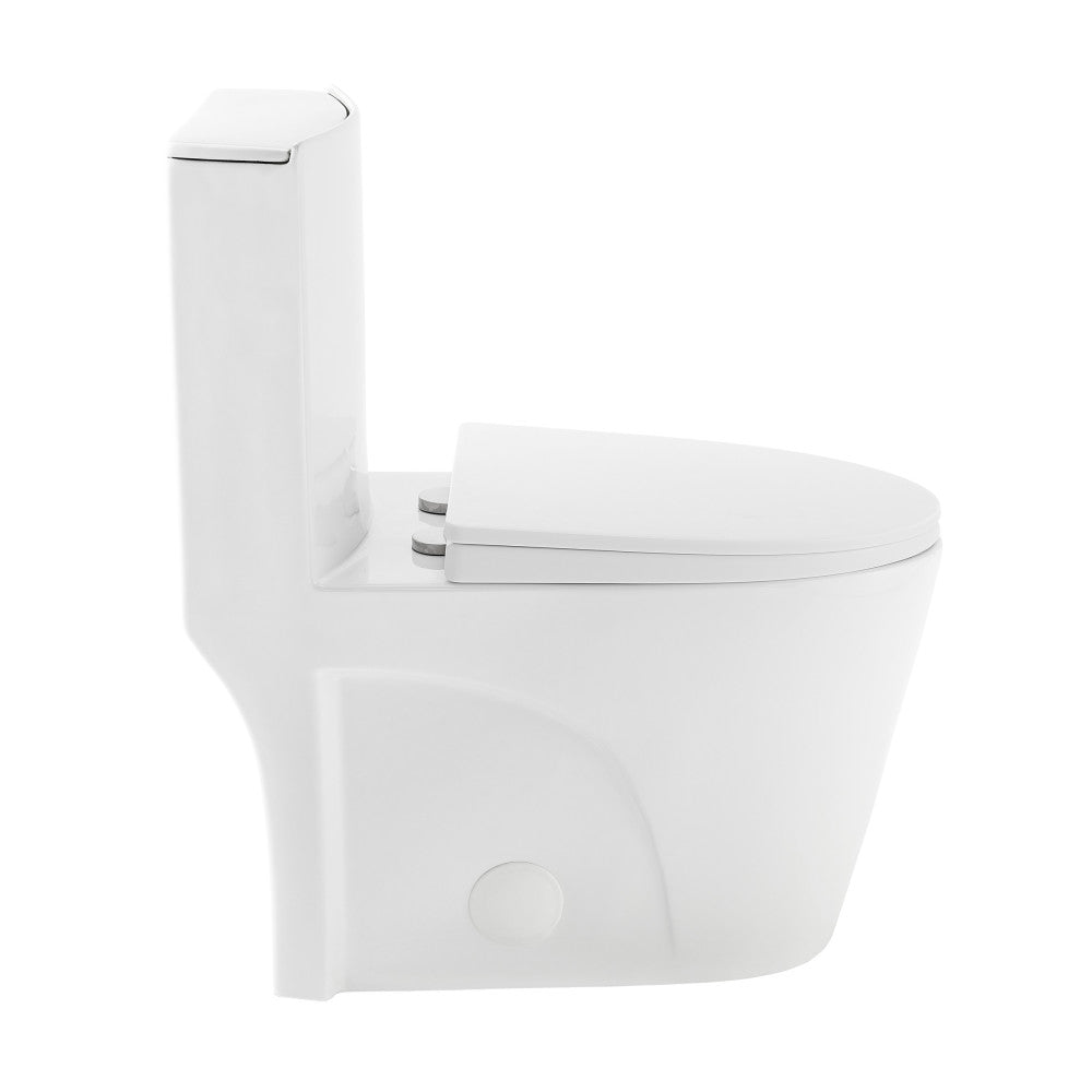 St. Tropez One-Piece 10" Rough-in 1.28 GPF Right-Hand Vortex Flush Elongated Toilet in Matte White