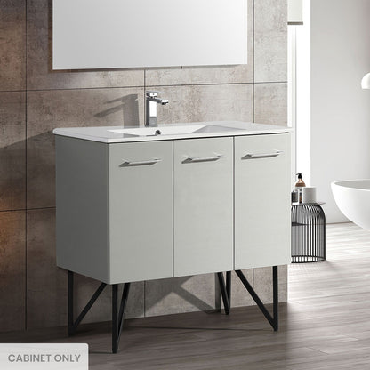 Annecy 36" Bathroom Vanity in Brushed Gray - Cabinet Only