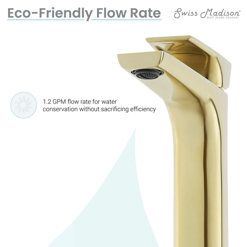 Monaco Single Hole, Single-Handle, High Arc Bathroom Faucet in Brushed Gold