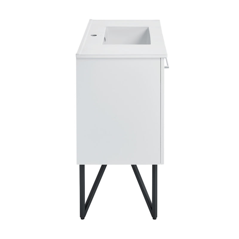 Annecy 36" Freestanding Bathroom Vanity in White with Sink Top