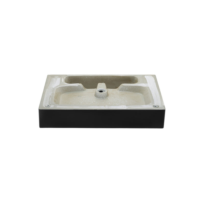 Claire 24 Ceramic Console Sink Matte Black Basin Chrome Legs