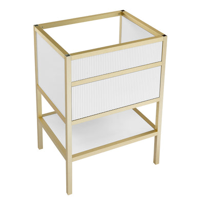 Cache 24 Freestanding, Bathroom Vanity in White and Gold Cabinet Only