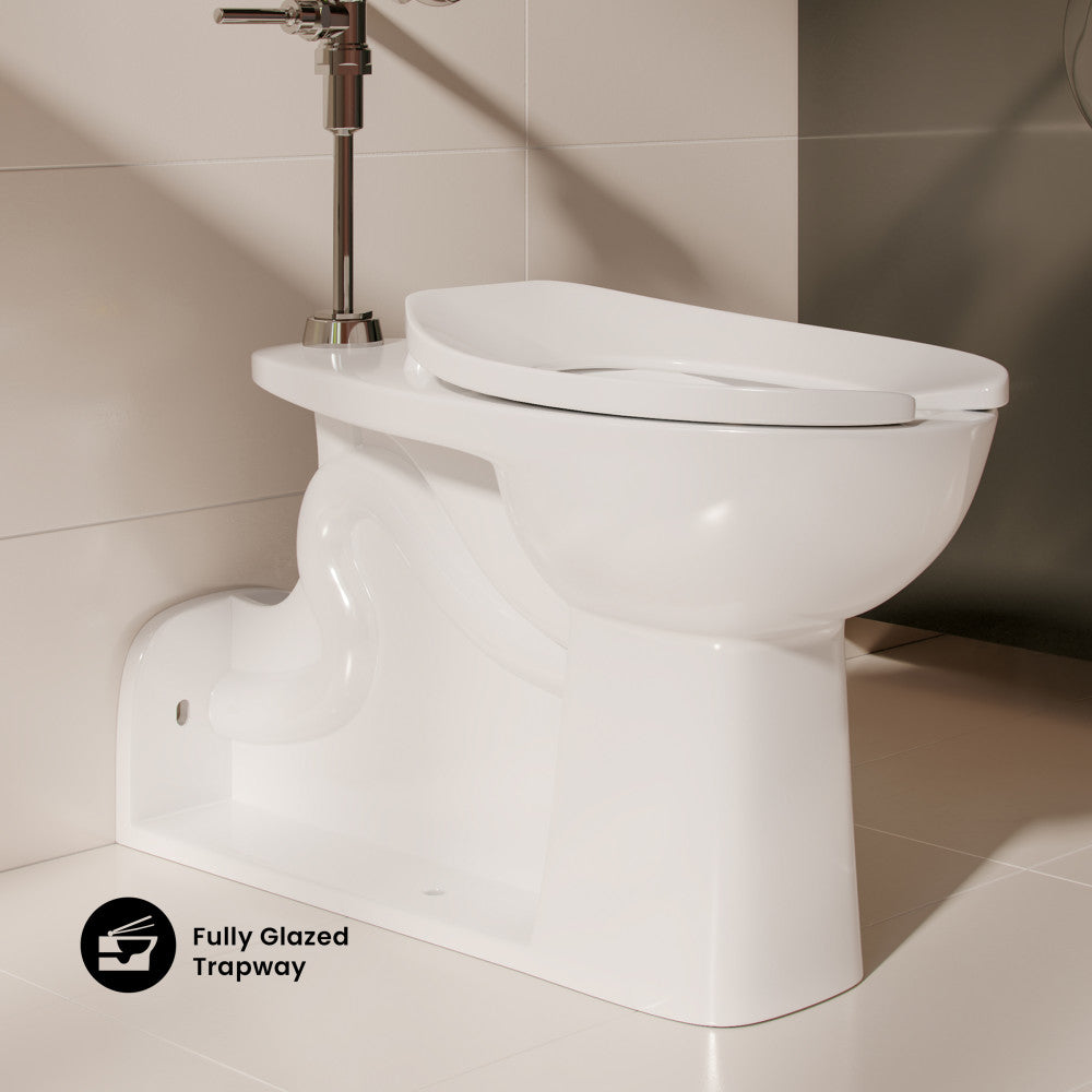 Marquette Rear Outlet Commercial Elongated Top Spud Flushometer Toilet Bowl