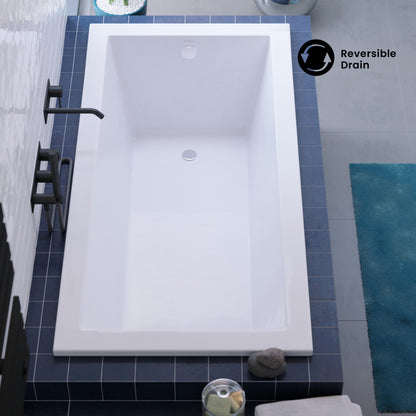 Voltaire 72" x 36" Reversible Drain Drop-In Bathtub