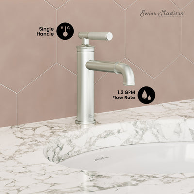 Avallon Single Hole, Single-Handle Sleek, Bathroom Faucet in Brushed Nickel