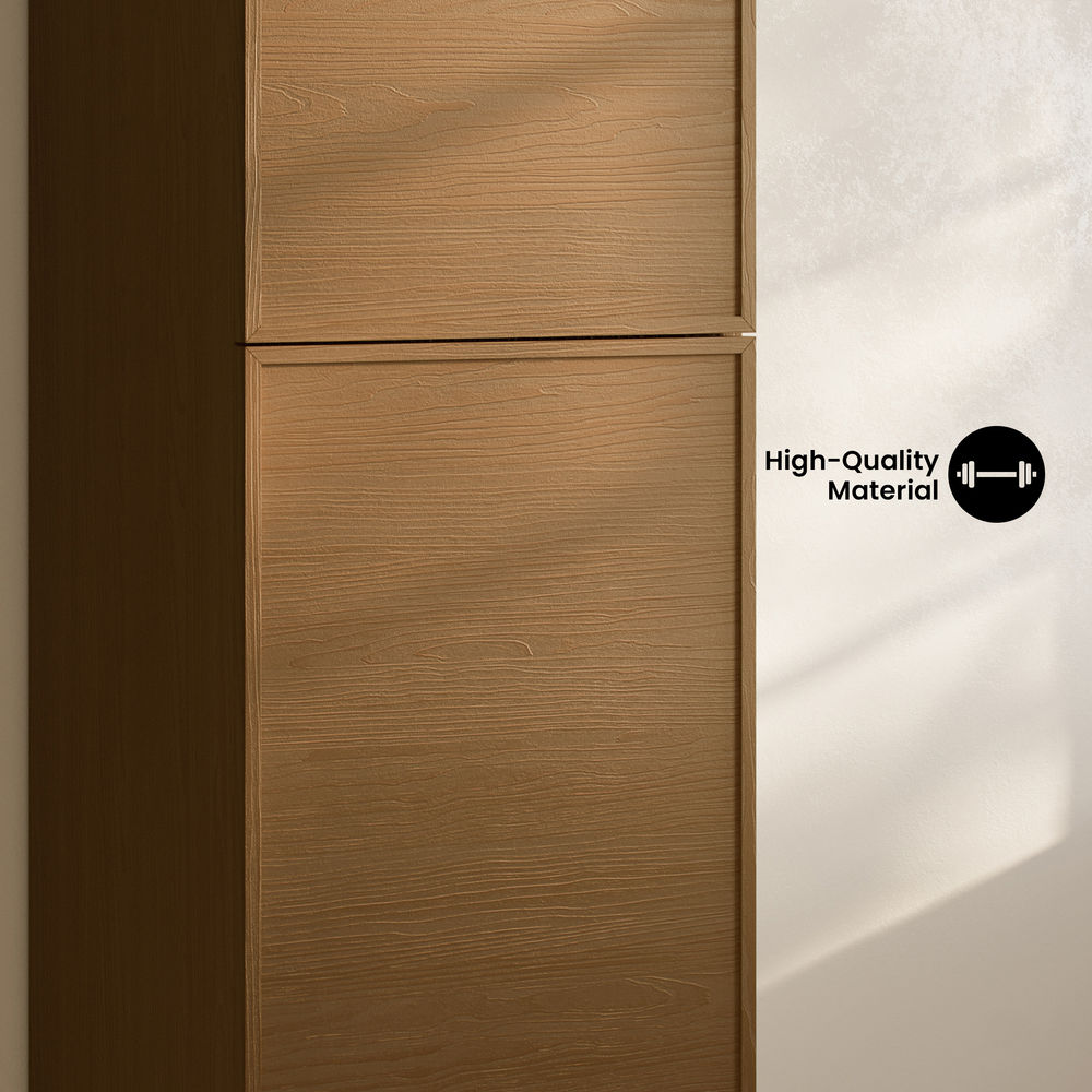 St. Tropez 15 x 15 x 60 Freestanding Linen Cabinet in Brown Oak