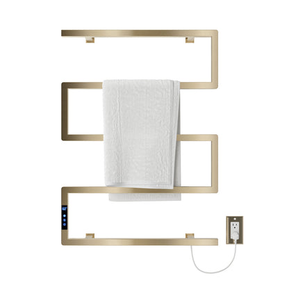 Voltaire 5-Bar Electric Towel Warmer in Swiss Gold with Timer
