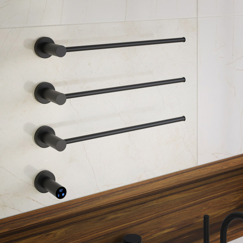 Claire 3-Bar Electric Towel Warmer in Matte Black