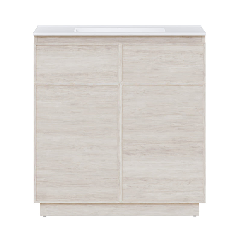 St. Tropez 36" Freestanding Bathroom Vanity in White Oak with Sink Top