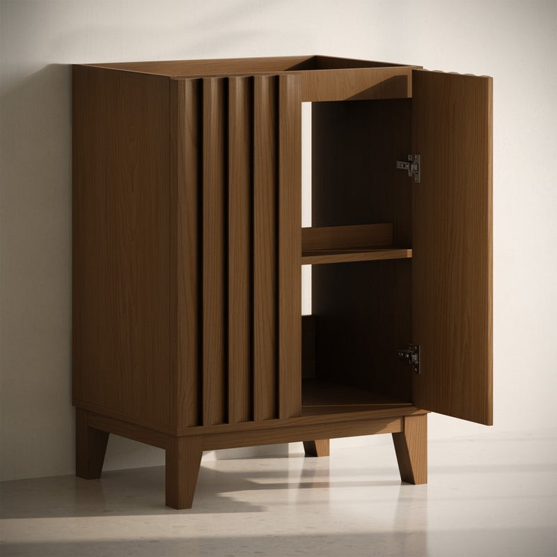 Troyes 24" Freestanding Bathroom Vanity Cabinet without Top in Brown Oak