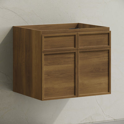 St. Tropez 24" Wall-Mounted Bathroom Vanity Cabinet without Top in Brown Oak