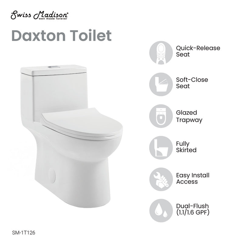 Daxton One-Piece Elongated Dual-Flush Toilet 1.1/1.6 gpf