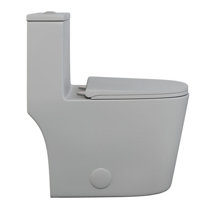 Dreux One Piece Elongated Dual Flush Toilet in Matte Gray 0.95/1.26 GPF